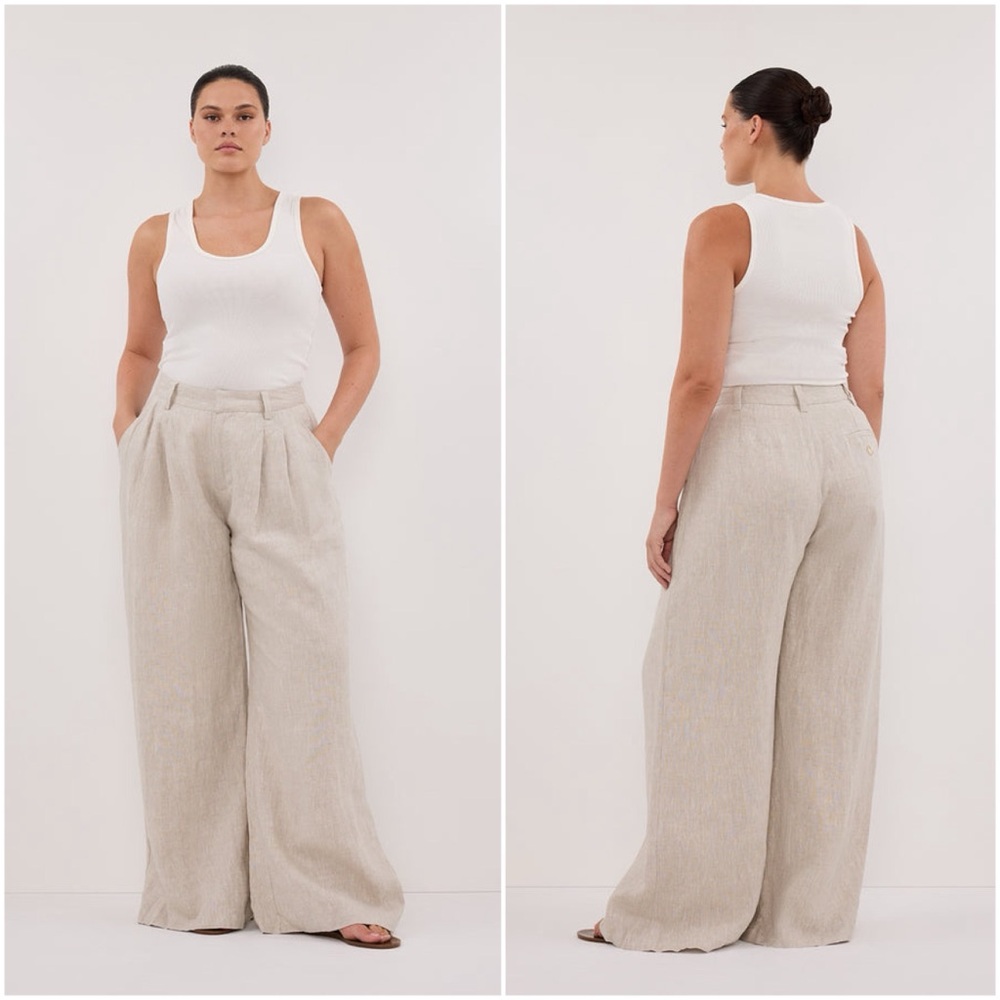 Dissh Holden Natural Linen Pants, US Size 12